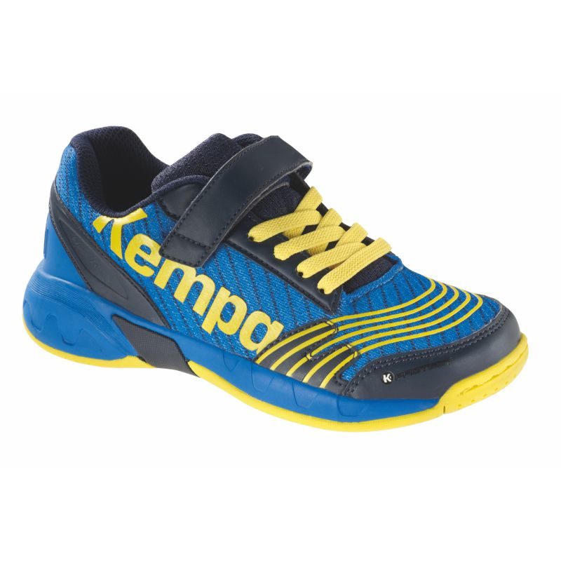 Kempa Attack Junior Shoes Deep Blue Lime Yellow