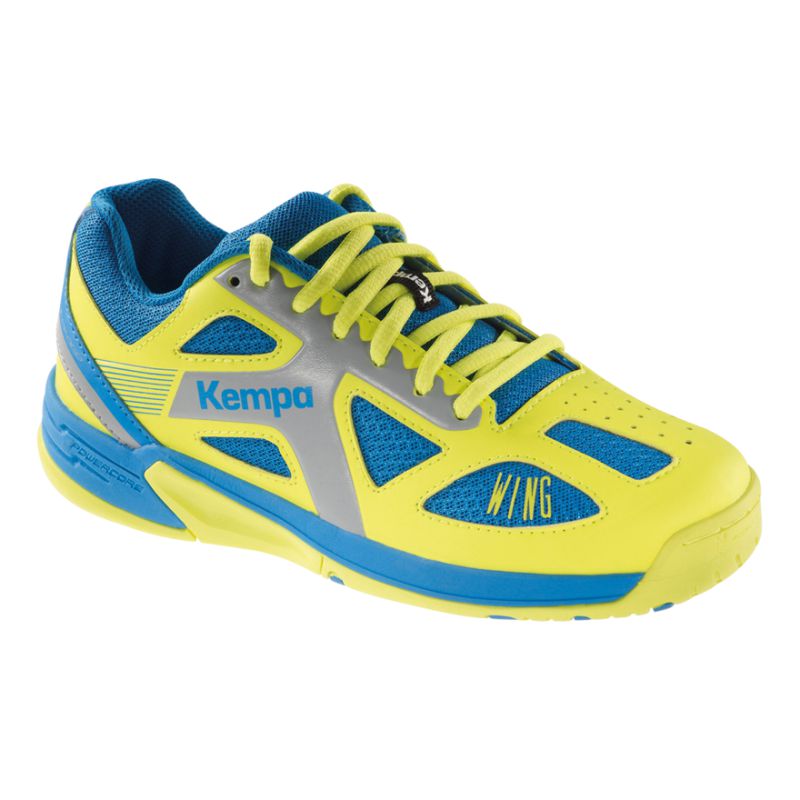 Kempa Wing Junior Shoes Ash Blue Spring Yellow