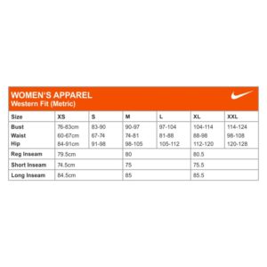 Nike Size Chart Women's - RJM Sports
