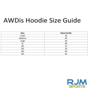 AWDis Hoodie Size Guide