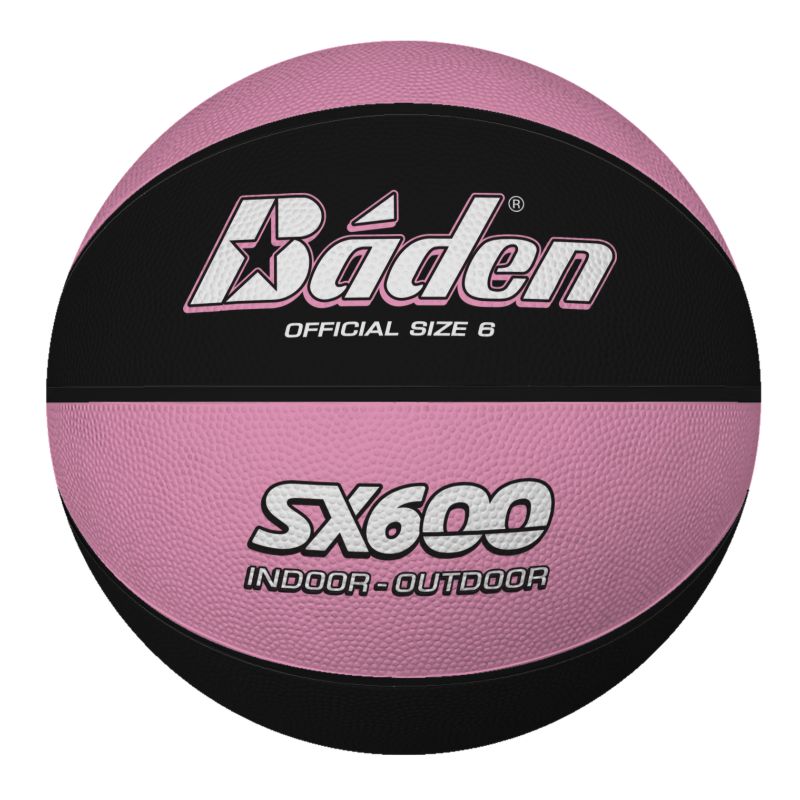 Baden Rubber Coloured Basketball Size 6 Pink Black
