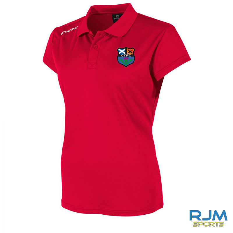 Callander Thistle FC Stanno Field Coaches Ladies Polo Shirt Red