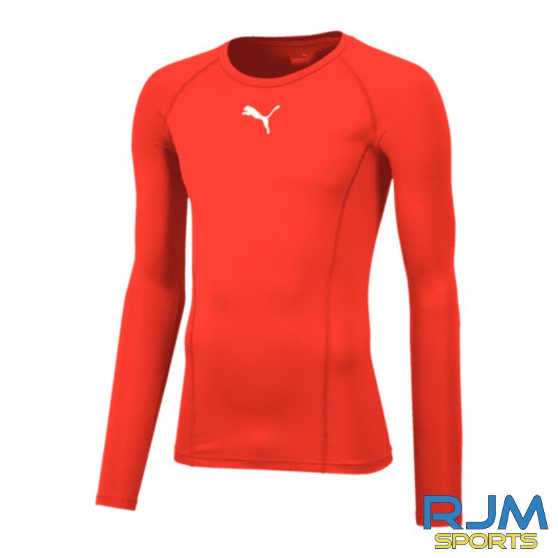Milton FC Puma Liga Long Sleeve Baselayer Top Red