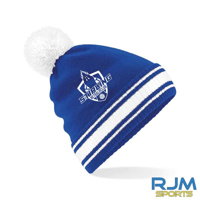 Stirling Netball Club Bobble Hat Royal Blue White