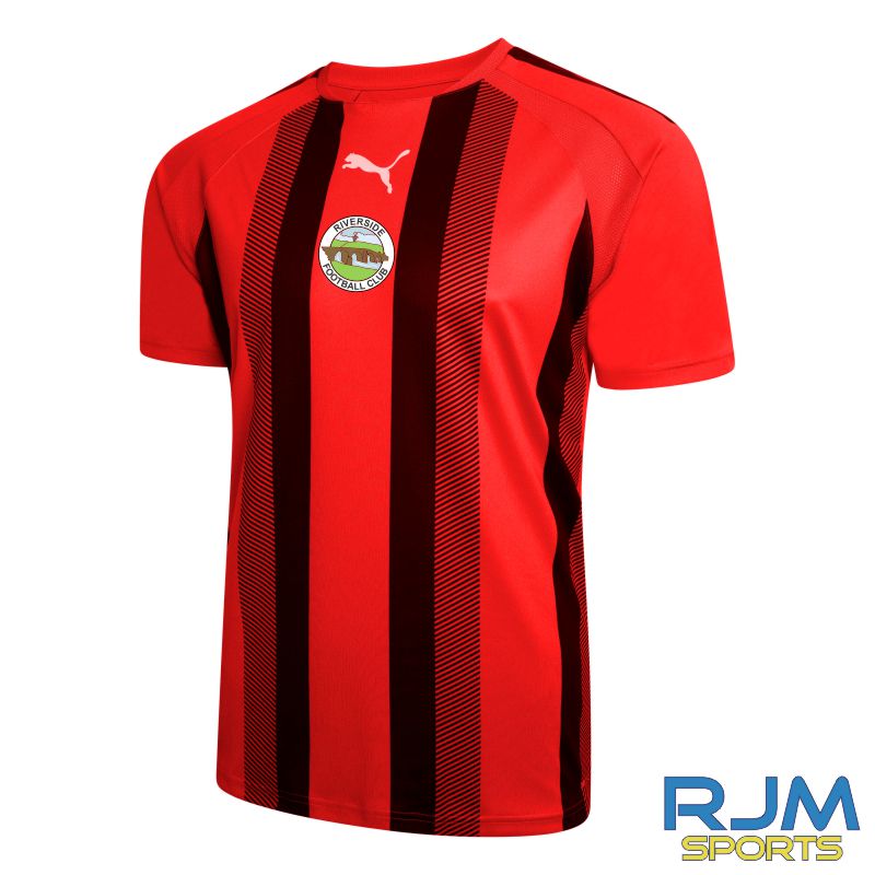 Riverside FC Away Puma Team Striped Jersey Red Black