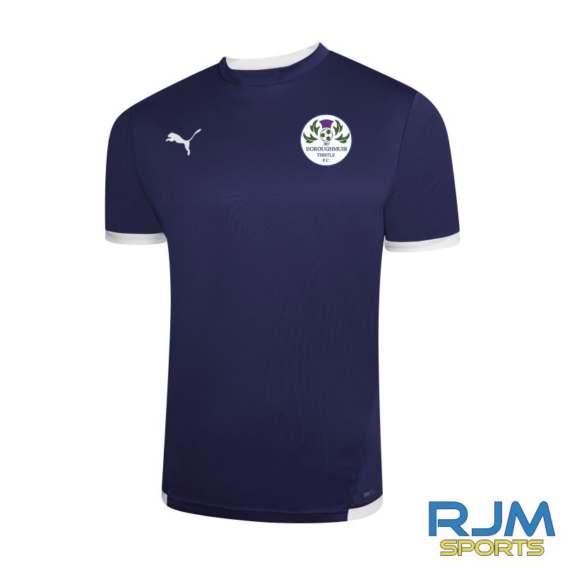Boroughmuir Thistle FC Puma Team Liga Short Sleeve Shirt Peacoat White