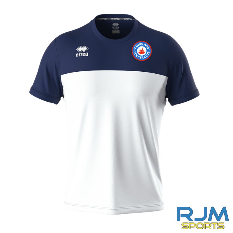 Dunblane Soccer Club Errea Brandon S/S Shirt White Navy