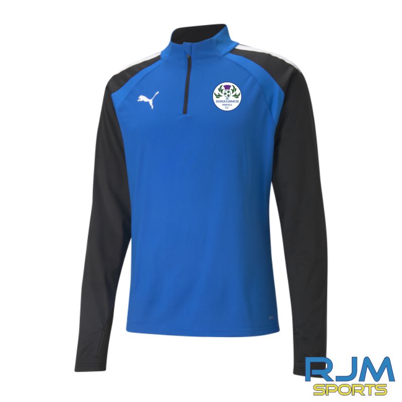 Boroughmuir Thistle FC Coaches Puma Team Liga Quarter Zip Electric Blue Black