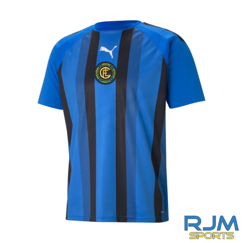 Larbert FC Puma Team Liga Striped Home Shirt Electric Blue Black