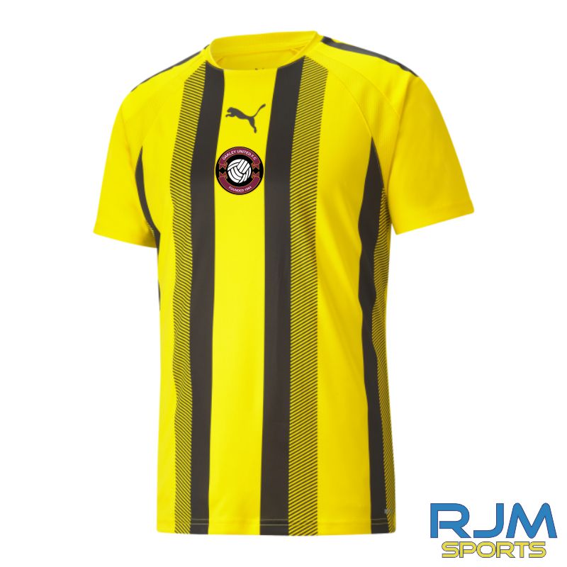 Oakley Unithed FC Away Puma Team Liga Striped Jersey Cyber Yellow Black