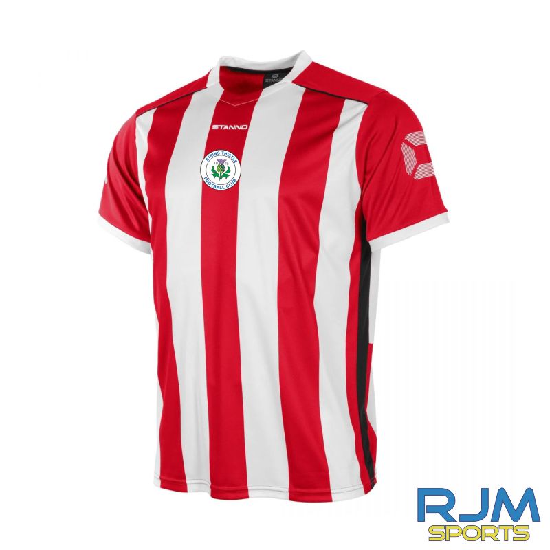 Steins Thistle FC Stanno Away Brighton Short Sleeve Shirt Red White