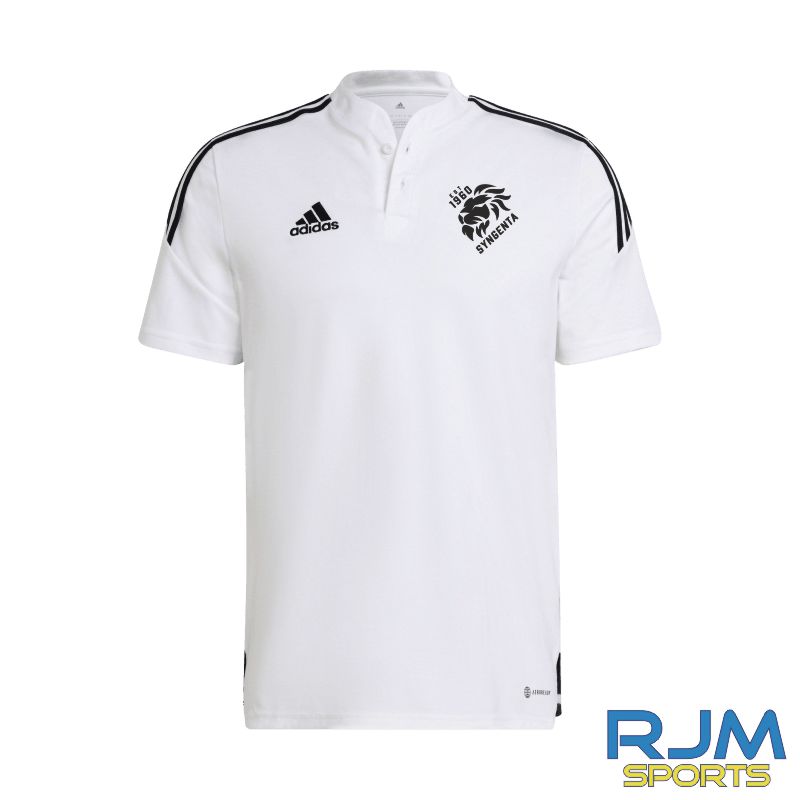 Syngenta Juveniles FC Coaches Adidas Condivo 22 Polo Shirt White Black
