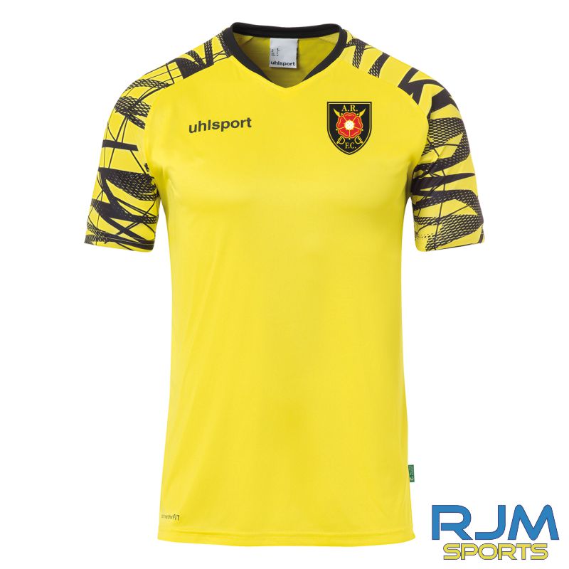 Albion Rovers FC Uhlsport Goal 25 Shirt Lime Yellow/Black
