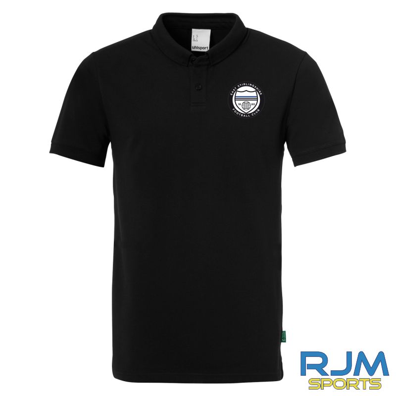 East Stirlingshire FC Uhlsport Essential Polo Shirt Prime Black