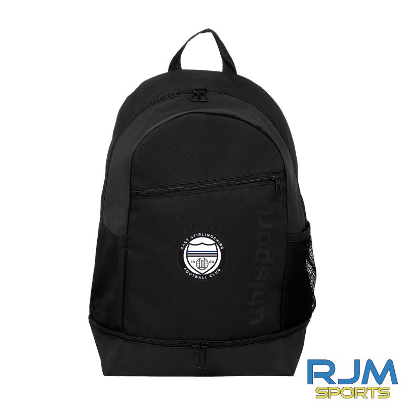 East Stirlingshire FC Uhlsport Essential Backpack with Bottom Compartment Black