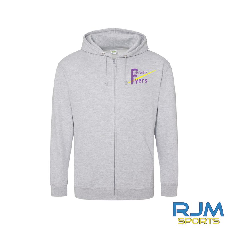 Forth Valley Flyers AWDis Zipped Hoodie Heather Grey