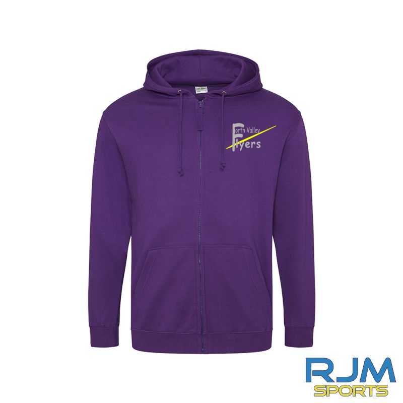 Forth Valley Flyers AWDis Zipped Hoodie Purple