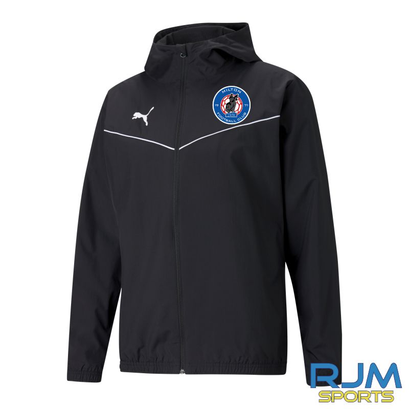 Milton FC Puma Team Rise All Weather Jacket Black/White