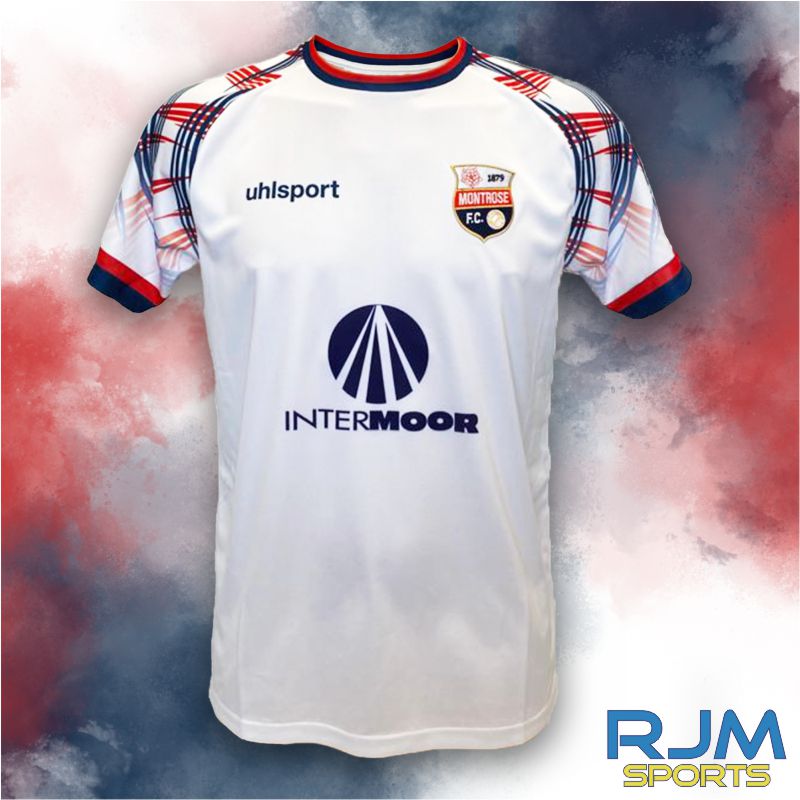 Montrose FC 2023/24 Uhlsport Away Shirt White/Navy/Red