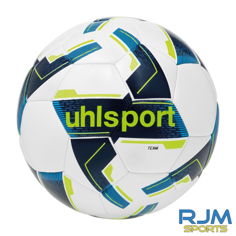 Stenhousemuir FC Uhlsport Team Classic Football White/Navy/Fluo Yellow Size 4