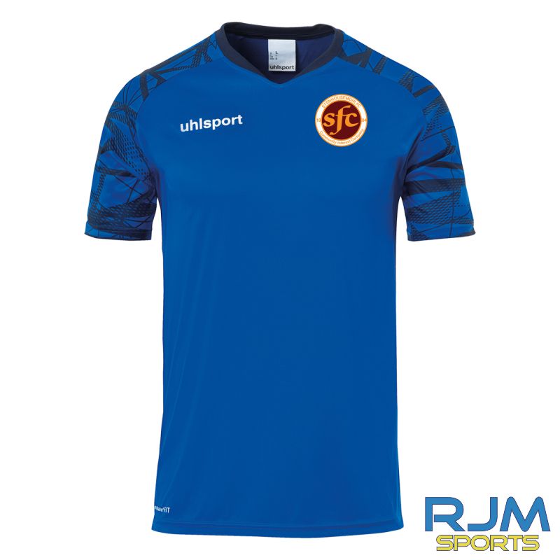 Stenhousemuir FC Uhlsport Goal 25 Shirt Azure Blue/Navy