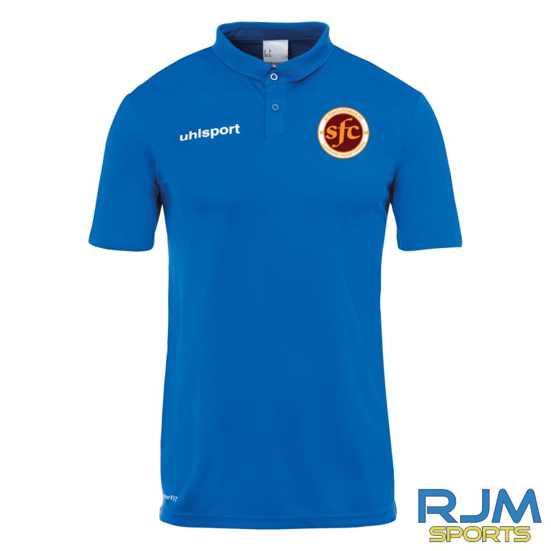 Stenhousemuir FC Uhlsport Essential Poly Polo Shirt Azure Blue