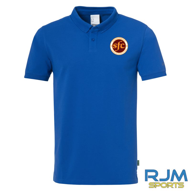 Stenhousemuir FC Uhlsport Essential Polo Shirt Prime Azure Blue