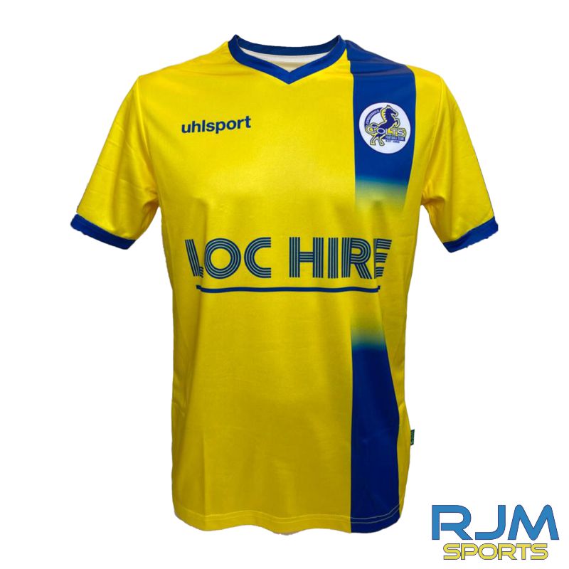 Cumbernauld Colts FC Uhlsport Home Shirt Lime Yellow Azure Blue