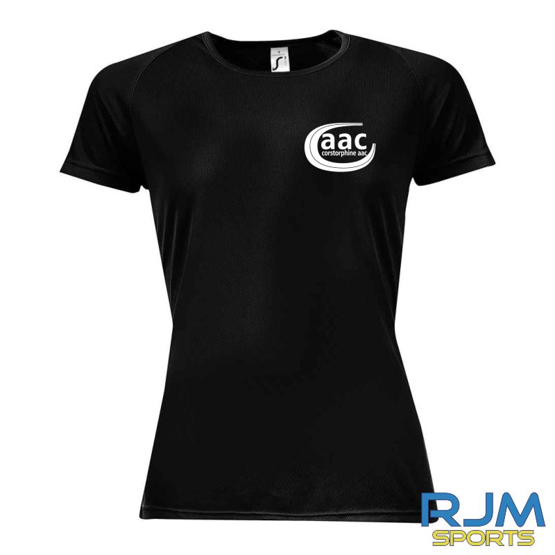 Corstorphine AAC SOL'S Ladies Sporty Performance T-Shirt Black