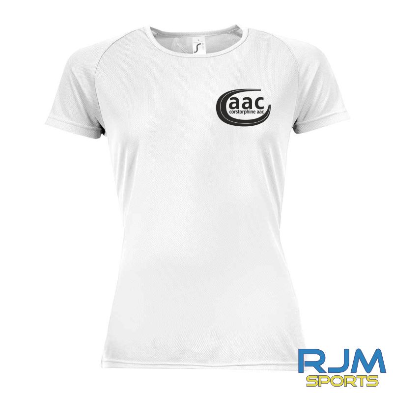 Corstorphine AAC SOL'S Ladies Sporty Performance T-Shirt White