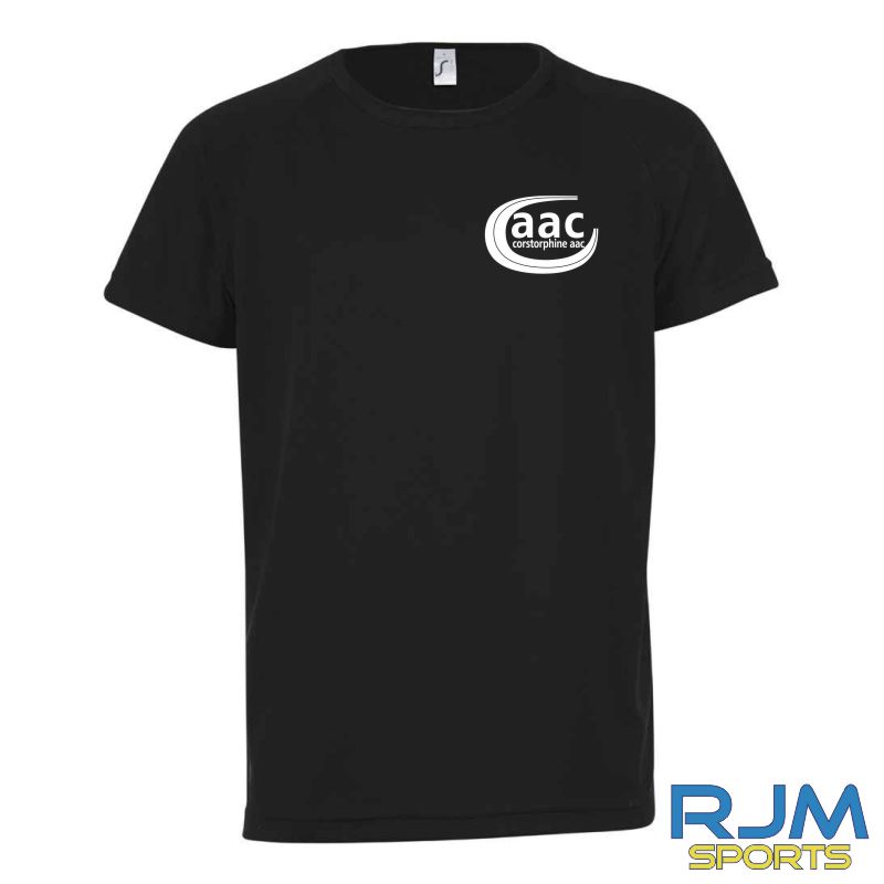 Corstorphine AAC SOL'S Kids Sporty T-Shirt Black