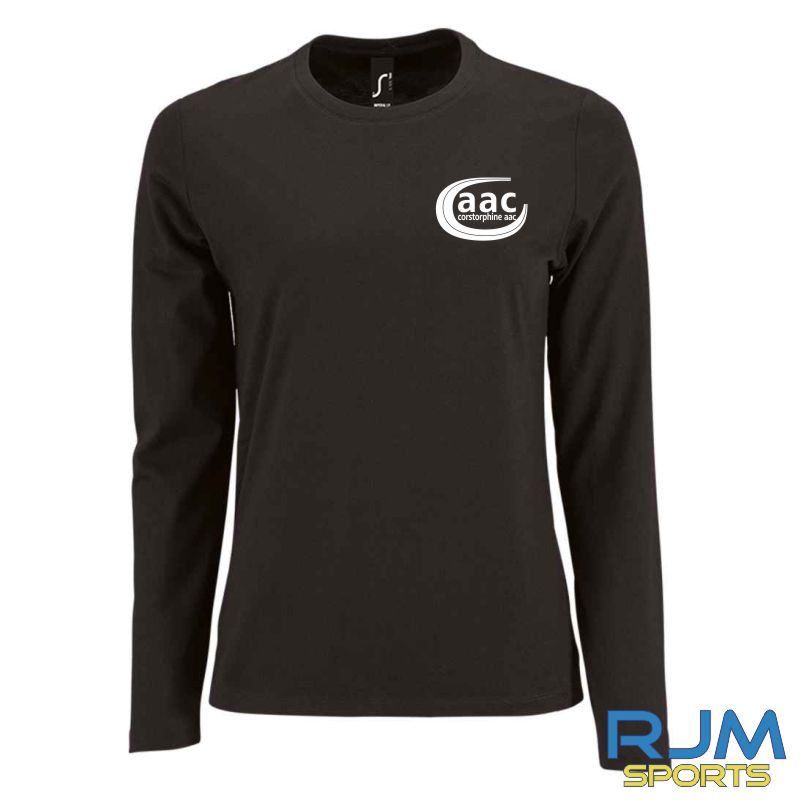 Corstorphine AAC SOL'S Ladies Imperial Long Sleeve T-Shirt Black
