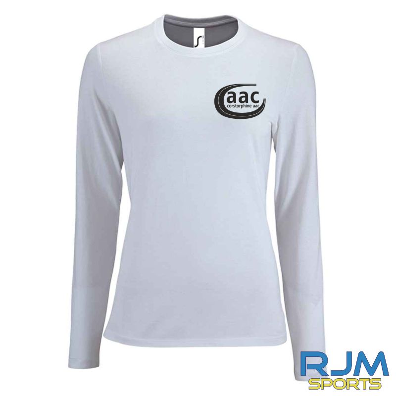 Corstorphine AAC SOL'S Ladies Imperial Long Sleeve T-Shirt White