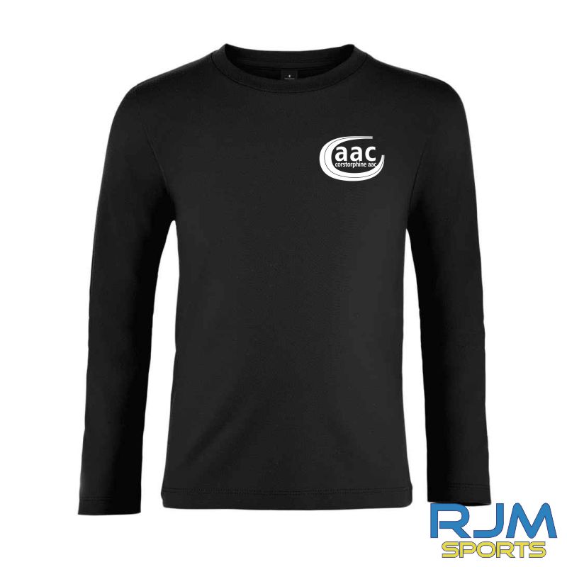 Corstorphine AAC SOL'S Kids Imperial Long Sleeve T-Shirt Black