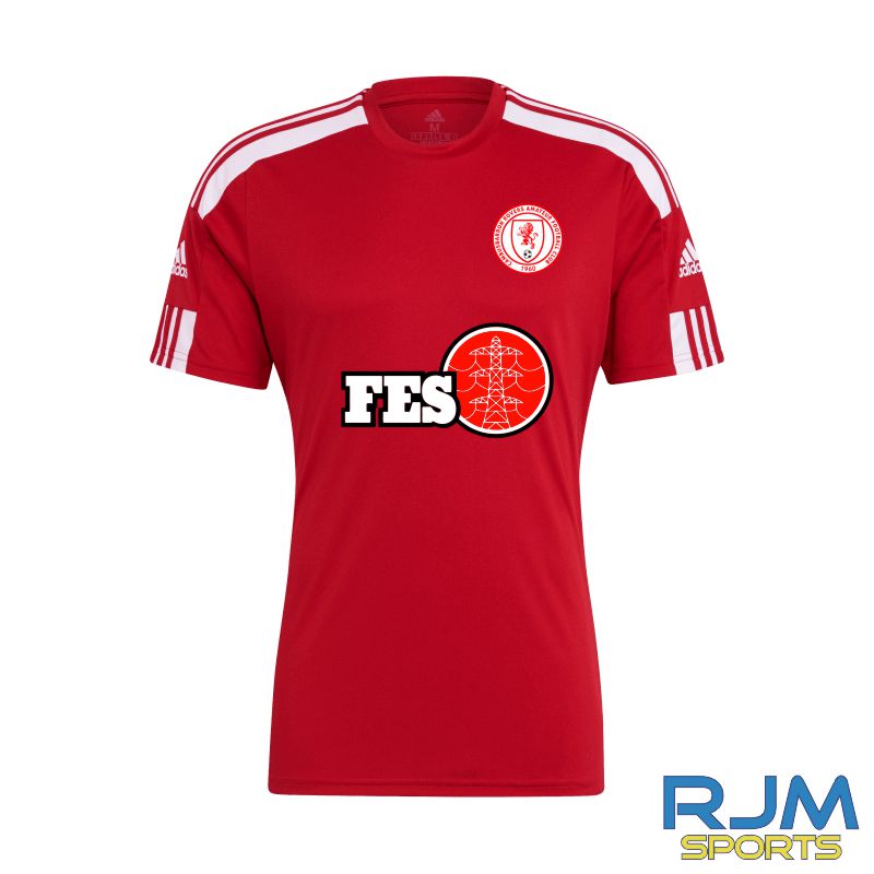Cambusbarron Rovers FC Home Adidas Squadra 21 Jersey Red/White