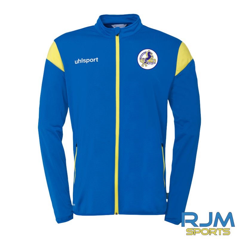 Cumbernauld Colts FC Uhlsport Squad 27 Classic Jacket Azure Blue/Lime Yellow