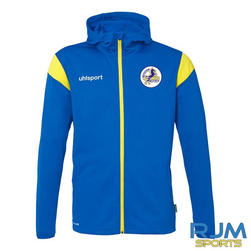 Cumbernauld Colts FC Uhlsport Squad 27 Track Hood Jacket Azure Blue/Lime Yellow