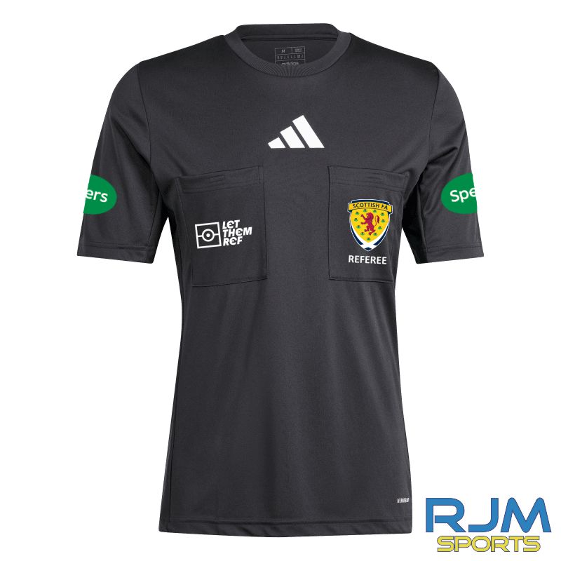Scottish FA Adidas Referee 24 Short Sleeve Jersey Black