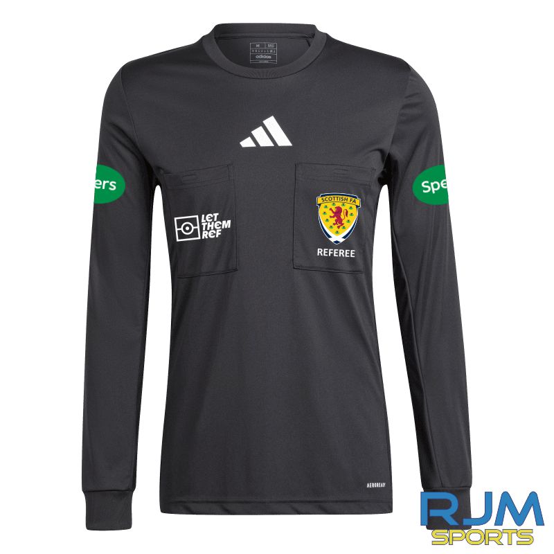 Scottish FA Adidas Referee 24 Long Sleeve Jersey Black