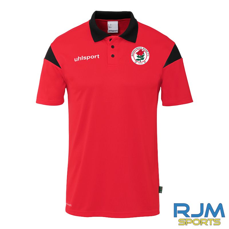 Bonnyrigg Rose FC Uhlsport Squad 27 Polo Shirt Red/Black
