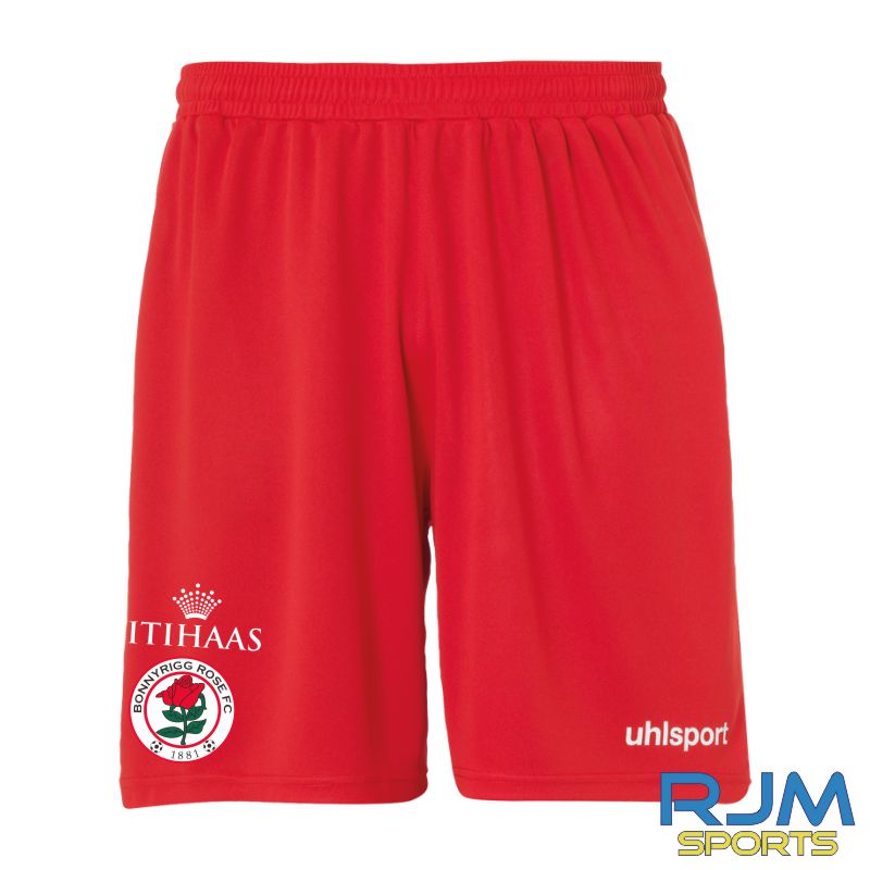 Bonnyrigg Rose FC 2024/25 Third Kit Uhlsport Centre Basic Shorts Red/White