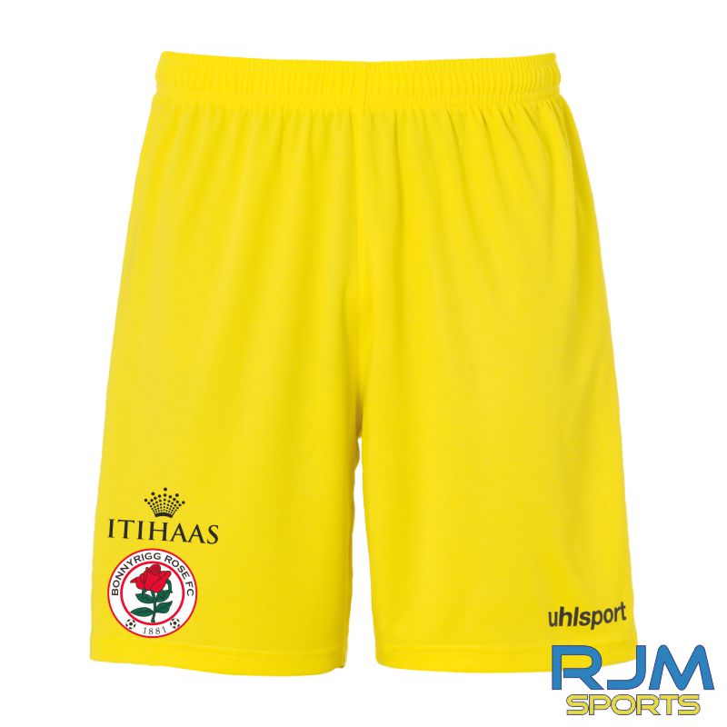 Bonnyrigg Rose FC 2024/25 Uhlsport Centre Basic Away Shorts Lime Yellow