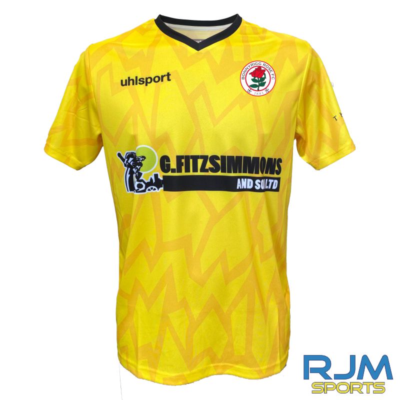 Bonnyrigg Rose FC 2024/25 Uhlsport Away Shirt Yellow/Black
