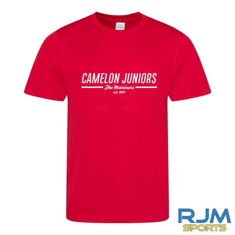 Camelon Juniors FC AWDis T-Shirt with CJ Mariners Print Red