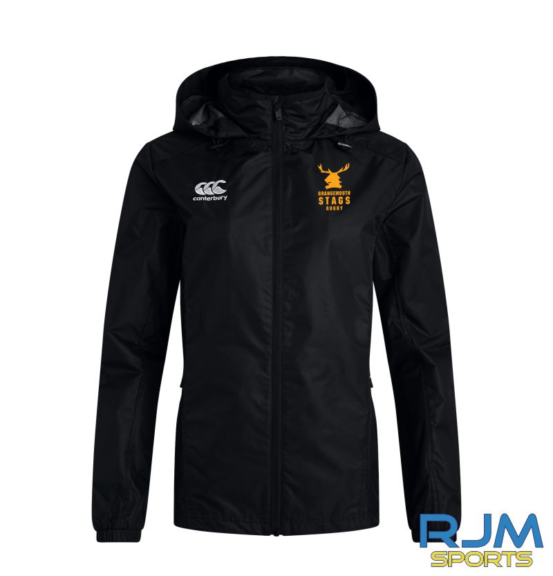 Grangemouth Stags Rugby Women's Canterbury Club Rain Jacket Black