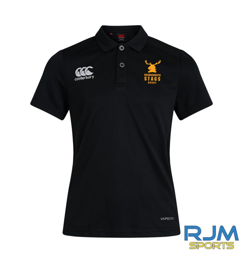 Grangemouth Stags Rugby Women's Canterbury Club Dry Polo Shirt Black