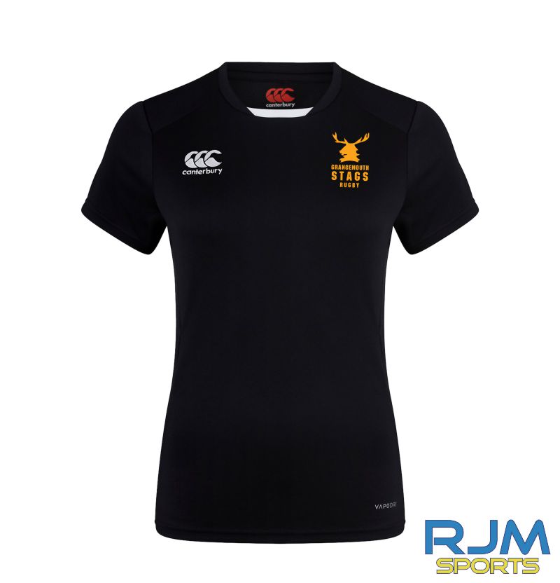 Grangemouth Stags Rugby Women's Canterbury Club Dry Tee Poly Black