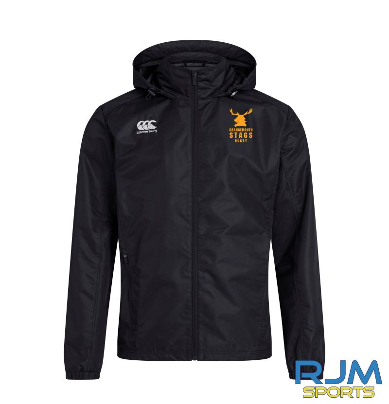 Grangemouth Stags Rugby Mens Canterbury Club Rain Jacket Black