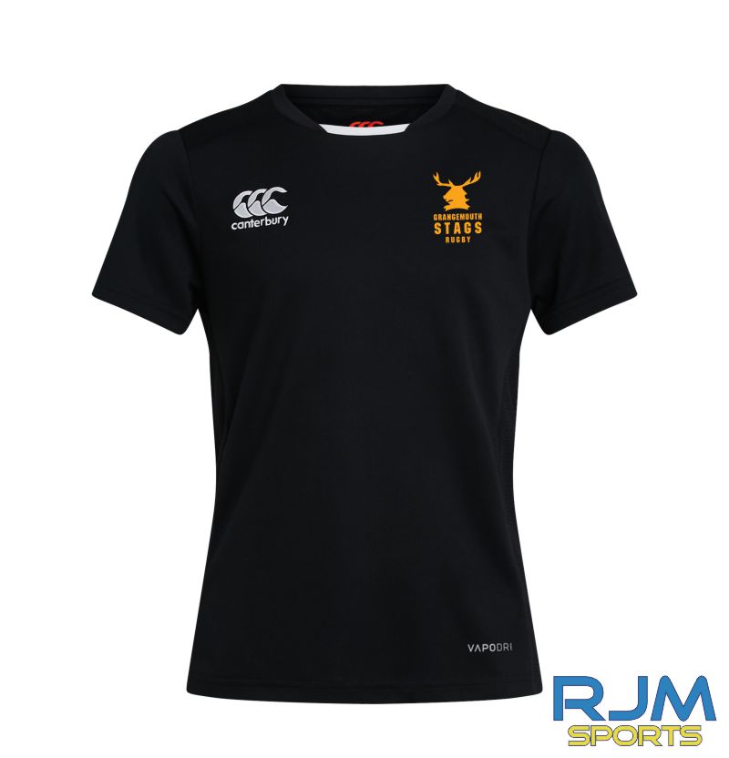 Grangemouth Stags Rugby Youth Canterbury Club Dry Tee Poly Black