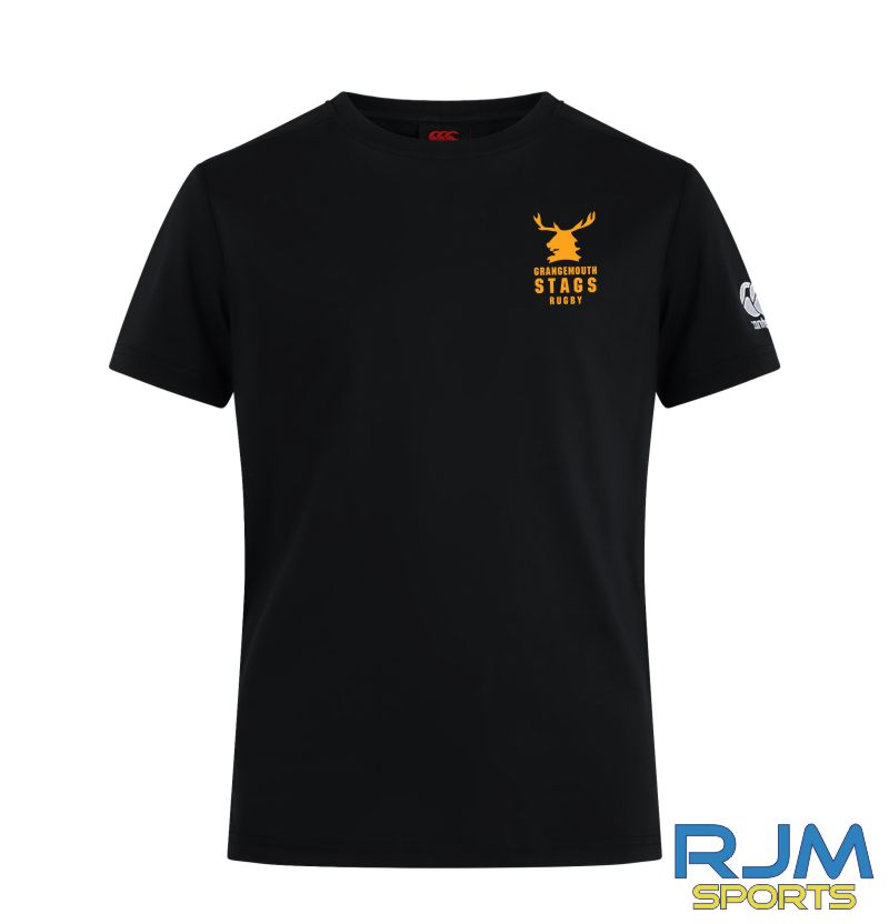 Grangemouth Stags Rugby Youth Canterbury Club Plain Tee Cotton/Poly Black